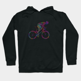 Cycling Sport Silhouette Shape Text Word Cloud Hoodie